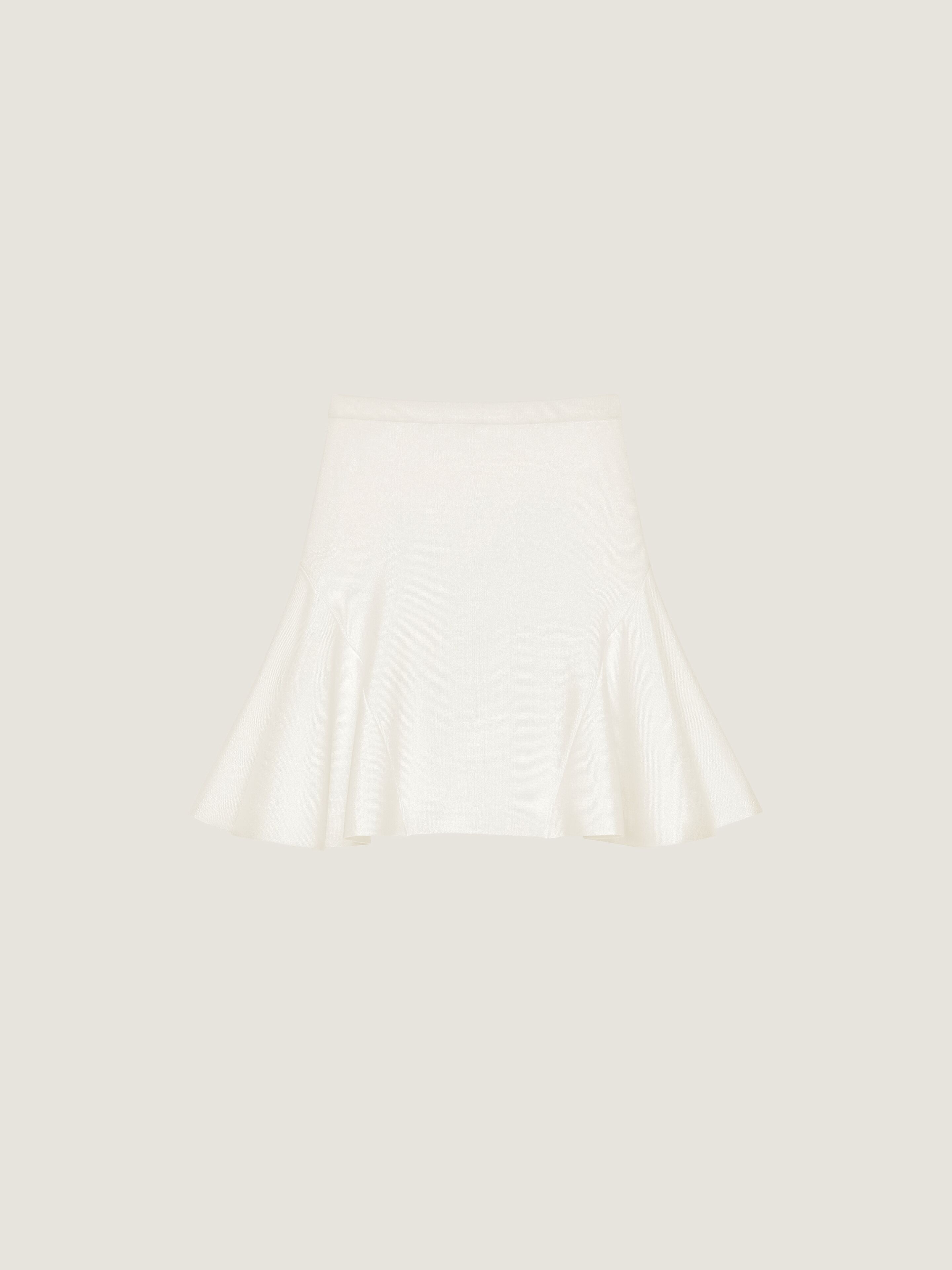 Flared mini skirt in wool viscose